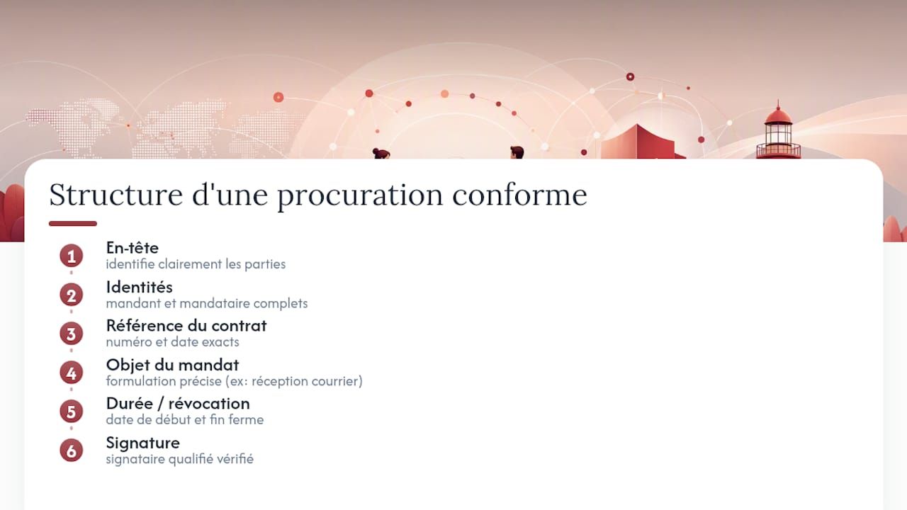 À quoi doit ressembler une procuration conforme ? — overview diagram