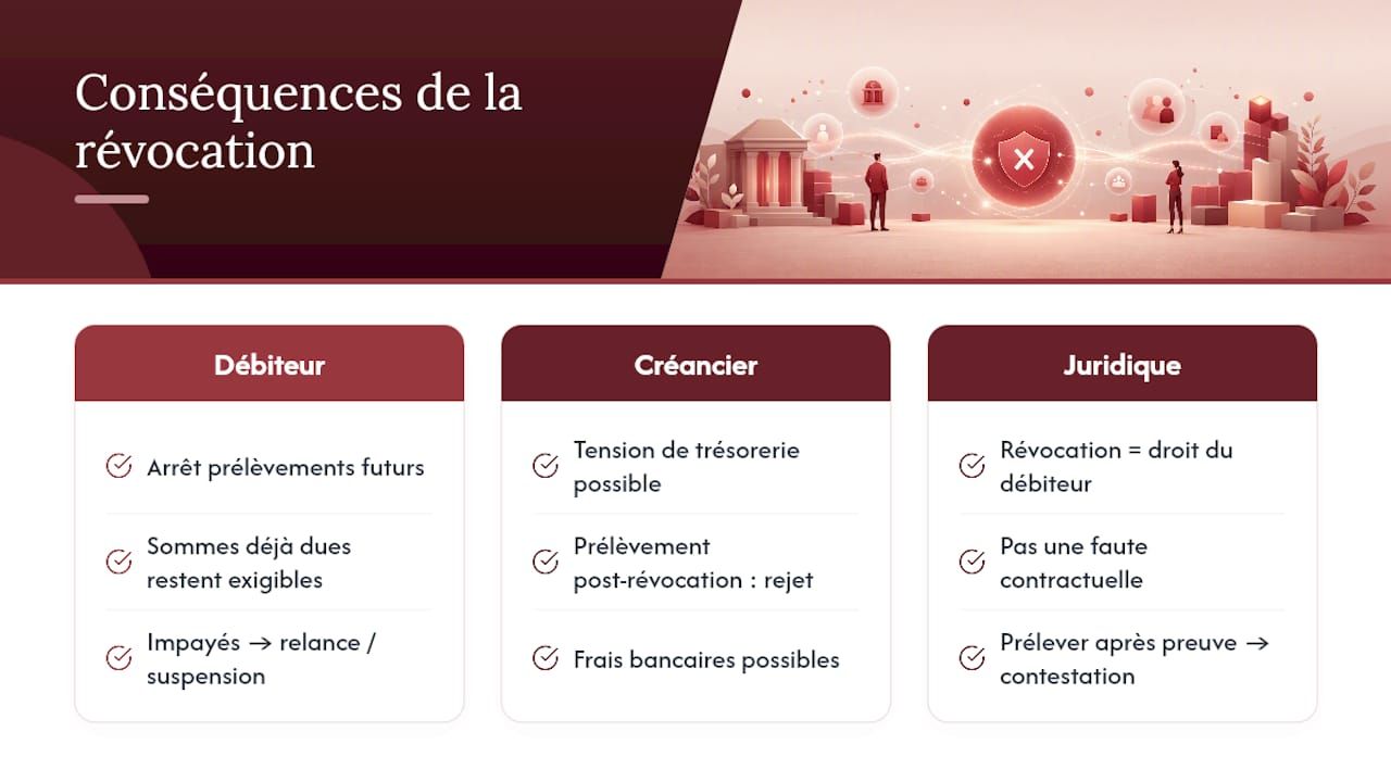 Quelles conséquences juridiques et financières entraîne une révocation ? — overview diagram