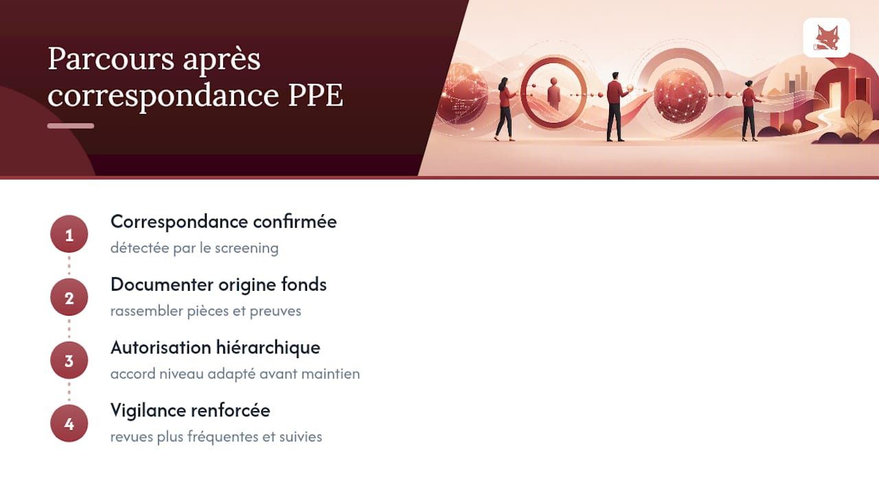 Actions à suivre après confirmation d’une PPE